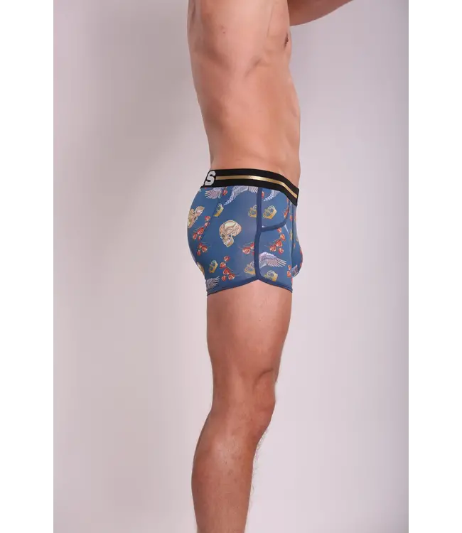 Heren Boxershort met print  |  Resurrected King  |Katoen | Blauw