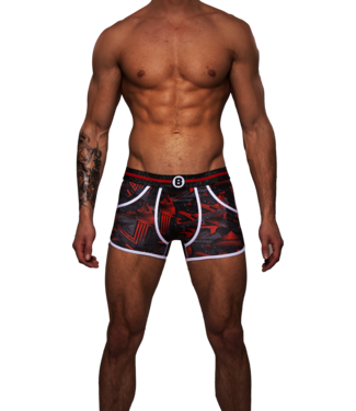 Heren Boxershort met print  |Dance | Katoen | Rood Zwart |