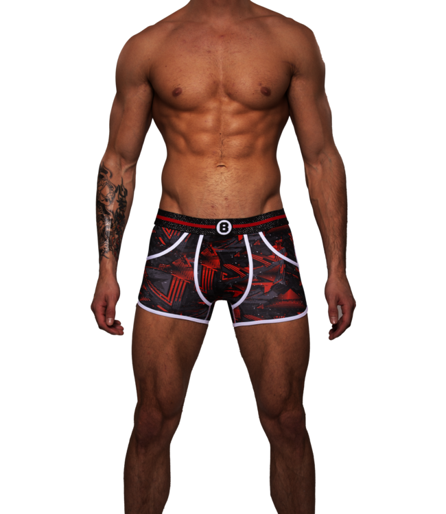 Heren Boxershort met print  |Dance | Katoen | Rood Zwart |