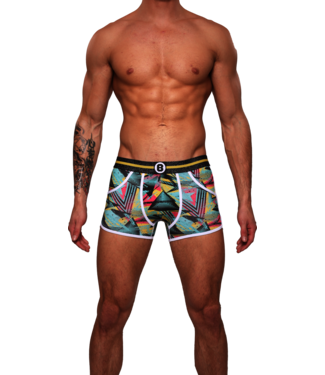 Heren Boxershort | Print| Dance| Katoen | Geel Turquoise