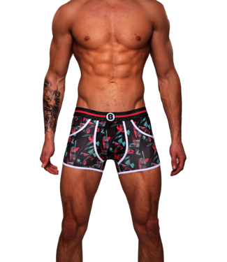 Herren Boxershorts | Print Rot-Türkis | Baumwolle