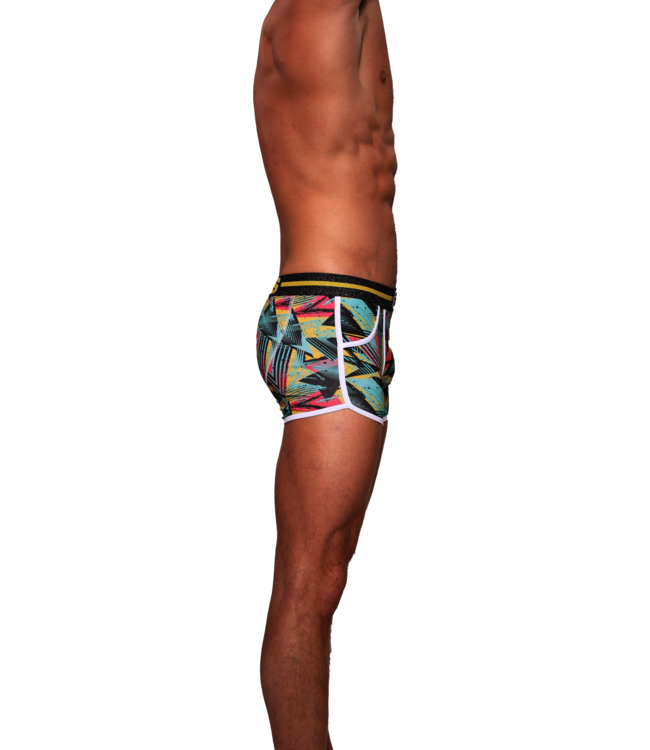 Heren Boxershort | Print| Dance| Katoen | Geel Turquoise