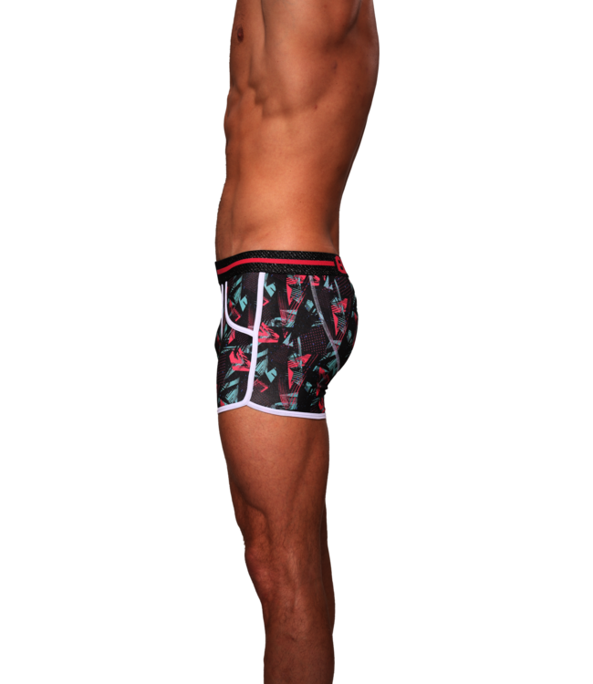 Heren Boxershort met print |Dance | Katoen  |  Rood Turquoise |
