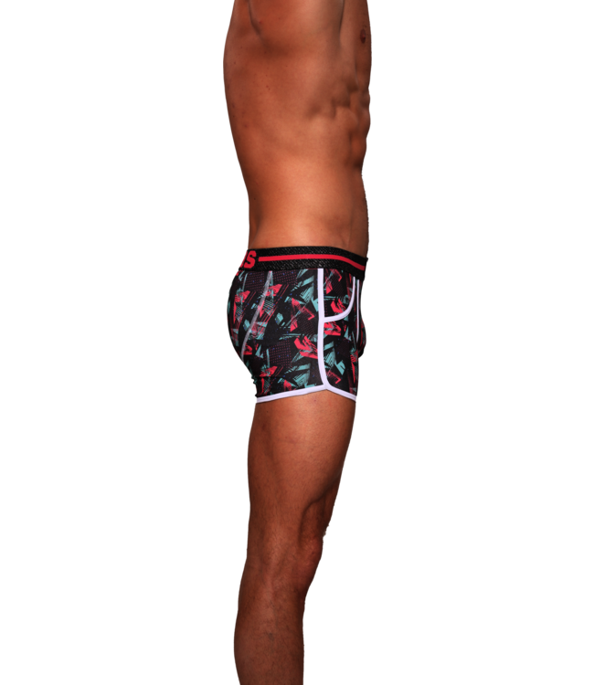 Heren Boxershort met print |Dance | Katoen  |  Rood Turquoise |