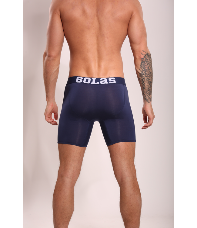 Heren Boxershort met Lange pijpjes | Donker Blauw | Effen | Bolas