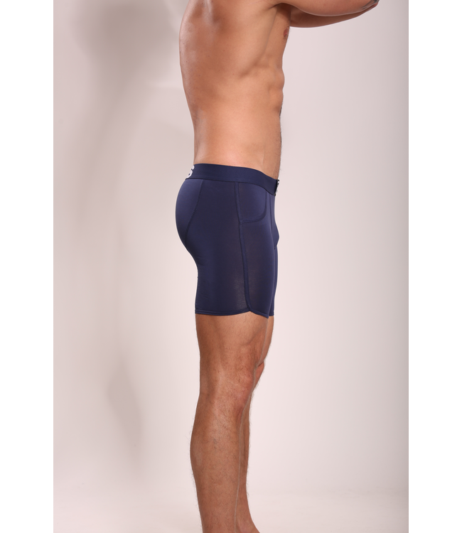 Heren Boxershort met Lange pijpjes | Effen | Lyocell | Donker Blauw