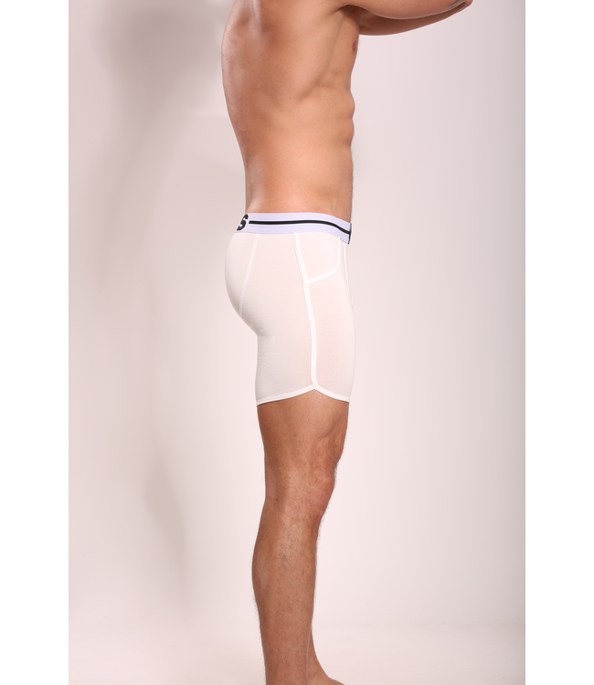 Men's Long-Sleeve Boxer Shorts | White Solid