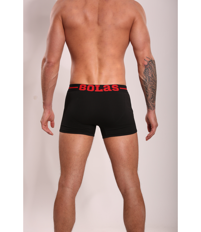 Herren Boxershorts Schwarz Einfarbig | Baumwolle | Rot