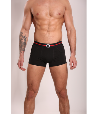Herren Boxershorts Schwarz Einfarbig | Baumwolle | Rot
