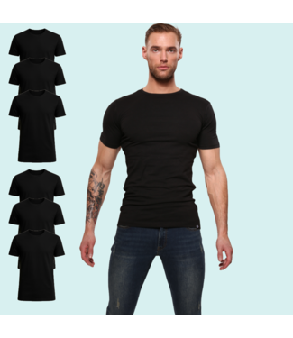 Men's T-shirt | Cotton | Basic Black | 6pack | Round Neck