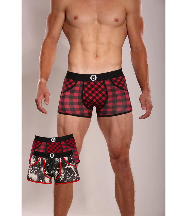 Men's Boxer Shorts Duo Pack – 2 pieces with print| Blocked & Snow | Cotton | Bolas Underwear