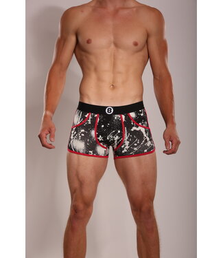 Heren Boxershort  |Print  | Raw Snow | Katoen | Zwart Rood |