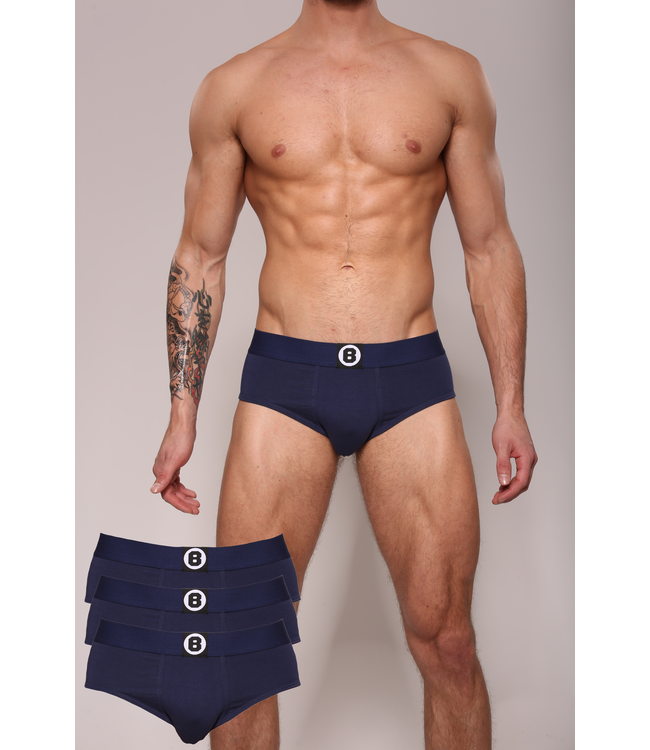 Herren-Slip | Marineblau | Einfarbig | Baumwolle | 3er-Pack | Bolas Underwear