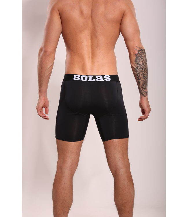 Heren Boxershorts Met Lange Pijpjes | Effen | 3 Pack | Jersey | Lyocell | Zwart