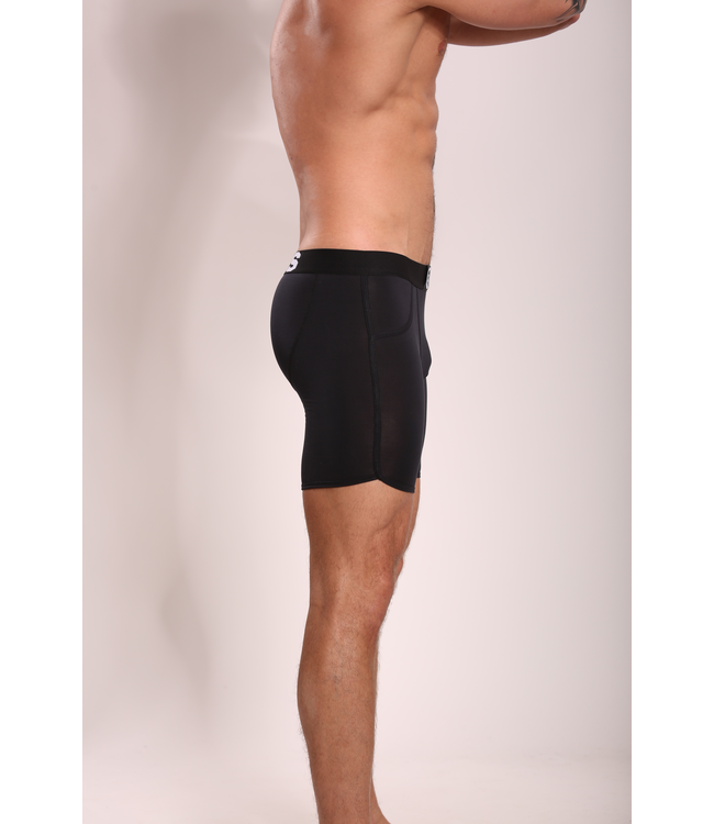 Men's Long Leg Boxer Shorts | Lyocell | 3-pack | Solid Colour Black | Bolas Underwear
