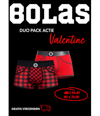 Bolas Herren Boxershorts | Duo Box 2er | Rot | Blocked