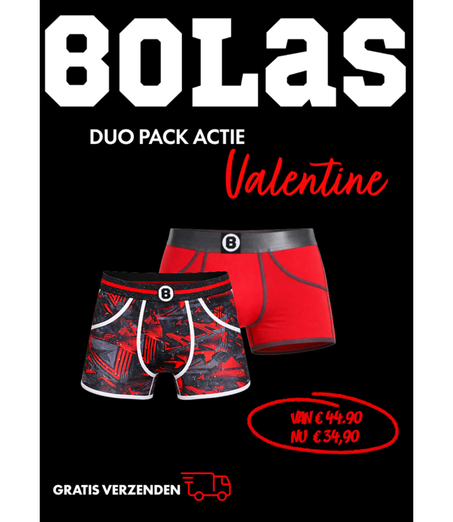 Bolas Herren Boxershorts | Duo Box 2er | Rot | Dance