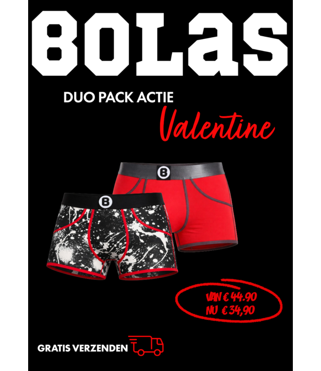 Bolas Men's Boxer Shorts | Duo Box 2 pcs | Red | Raw Snow
