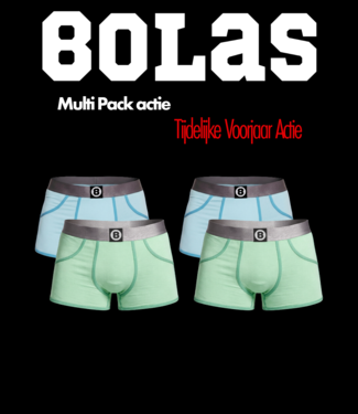 Bolas Heren Boxershort | Multi Pack 4st |Lime Green & Light Blue