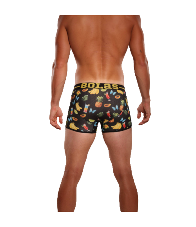 Herren-Boxershorts | Mit Aufdruck | 4er-Pack | Tropical Black Birds & Drinks | Baumwolle