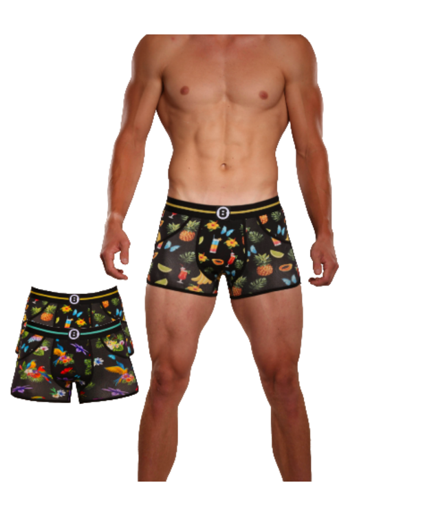 Bolas Men's Boxer | Duo Pack 2st | Print | Black Fruits & Birds