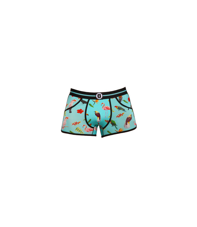 Heren Boxershort | Duo Pack 2st | Print | Turquoise & Black | Birds & Flowers