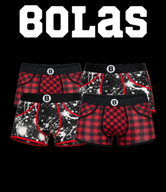 Bolas Herren Boxershorts | 4er-Pack || Blocked | Raw Snow
