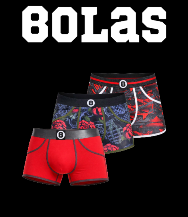Bolas Heren Boxershort | Multi Pack 3st | Red | Dance | Roses