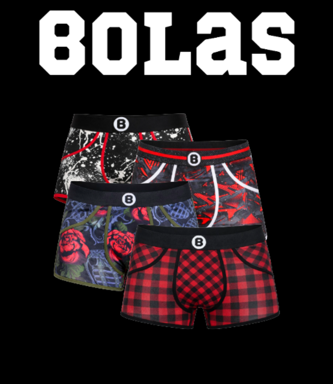 Bolas Herren Boxershorts | 4er-Pack  | Blocked | Dance | Raw Snow | Roses