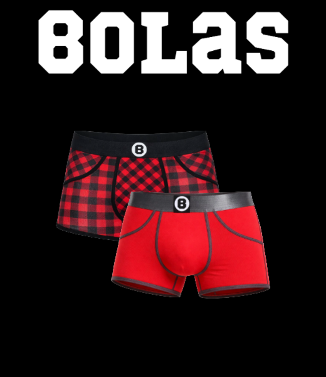 Bolas Heren Boxershort | Duo Box 2st | Red | Blocked