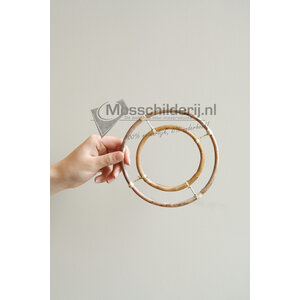 Ronde rotan decoratie hanger 15 cm