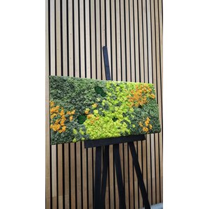 OUTLET Zomers Mosschilderij 100(b) x 50(h) cm kopse zijde zwart