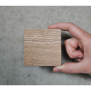 Natural oak edge finish sample