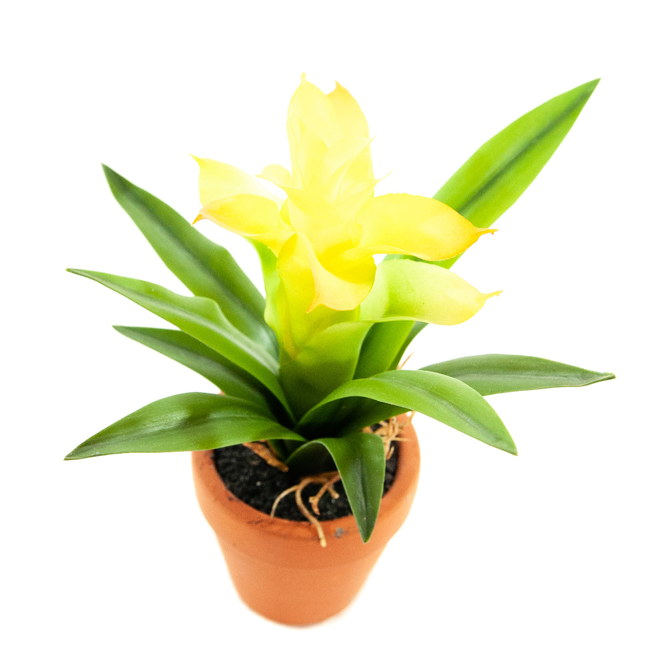 Kunst Mini Guzmania gelb 18 cm