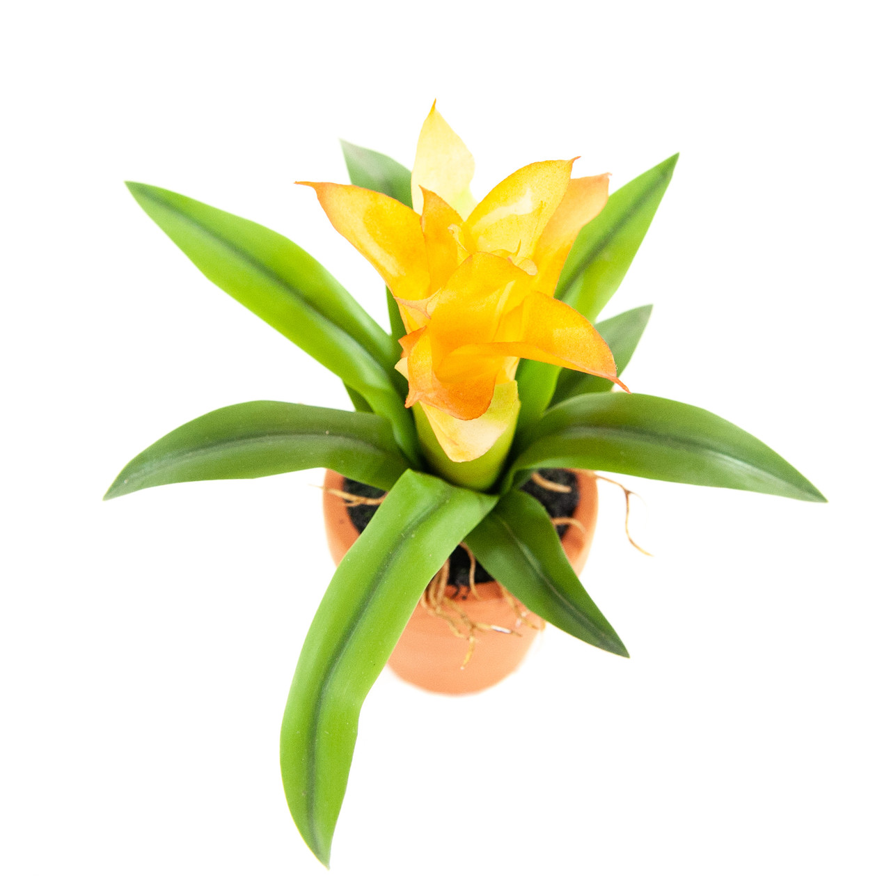 Artificial Mini Guzmania orange 18 cm