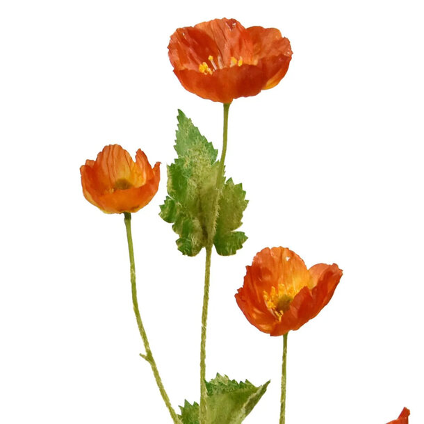 Kunst Klaproos tak oranje 60 cm