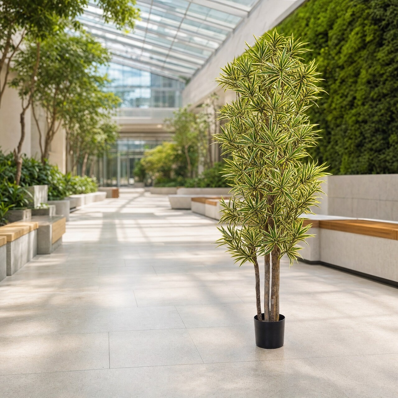 Dracaena Song of India kunstplant 180 cm – brandvertragend