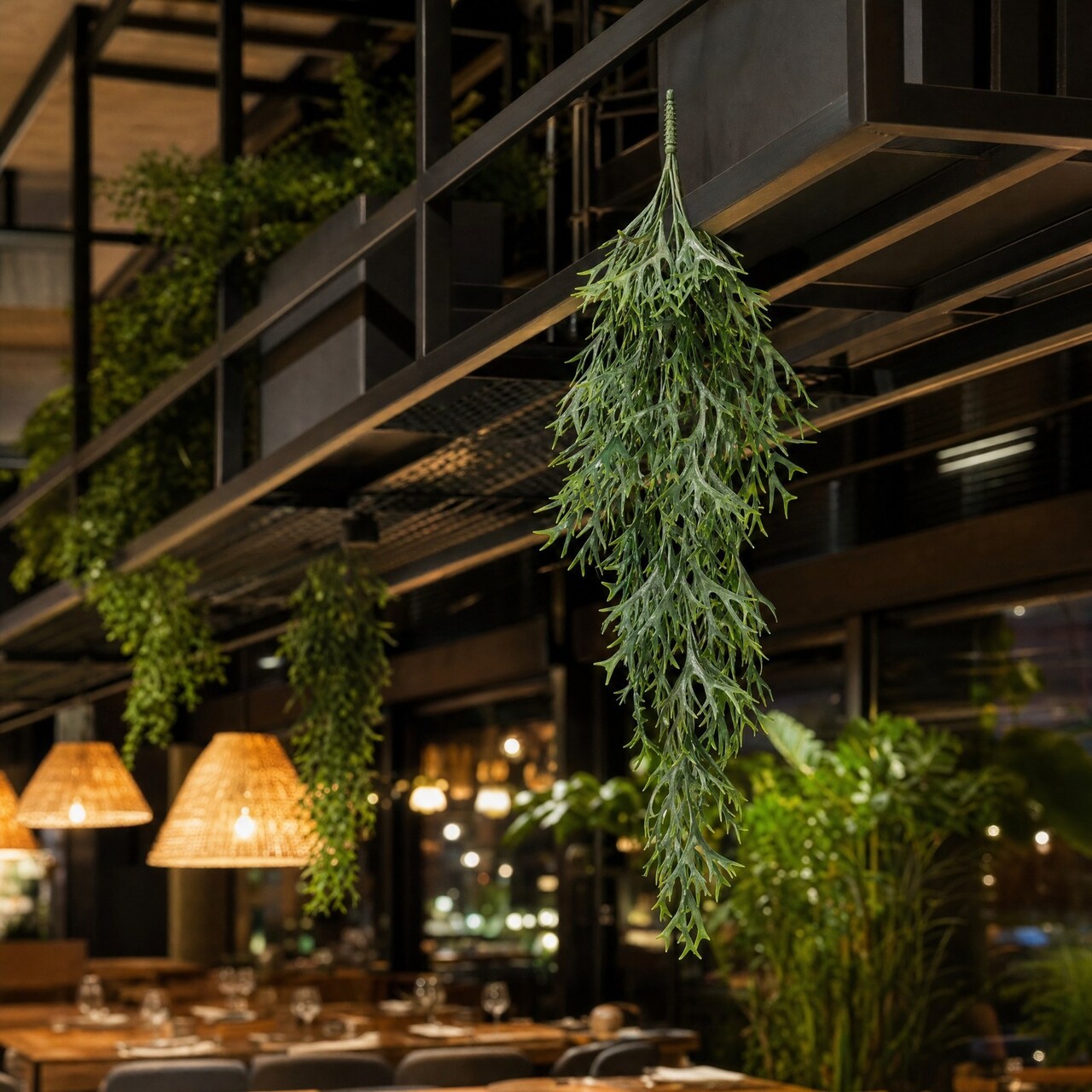 Hertshoorn kunsthangplant 80 cm – brandvertragend