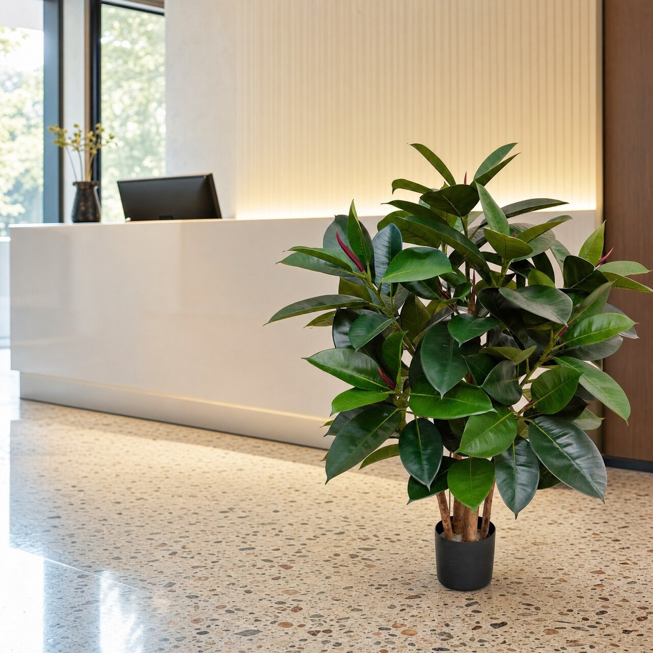 Ficus Elastica Robusta Kunstpflanze 85 cm – schwer entflammbar