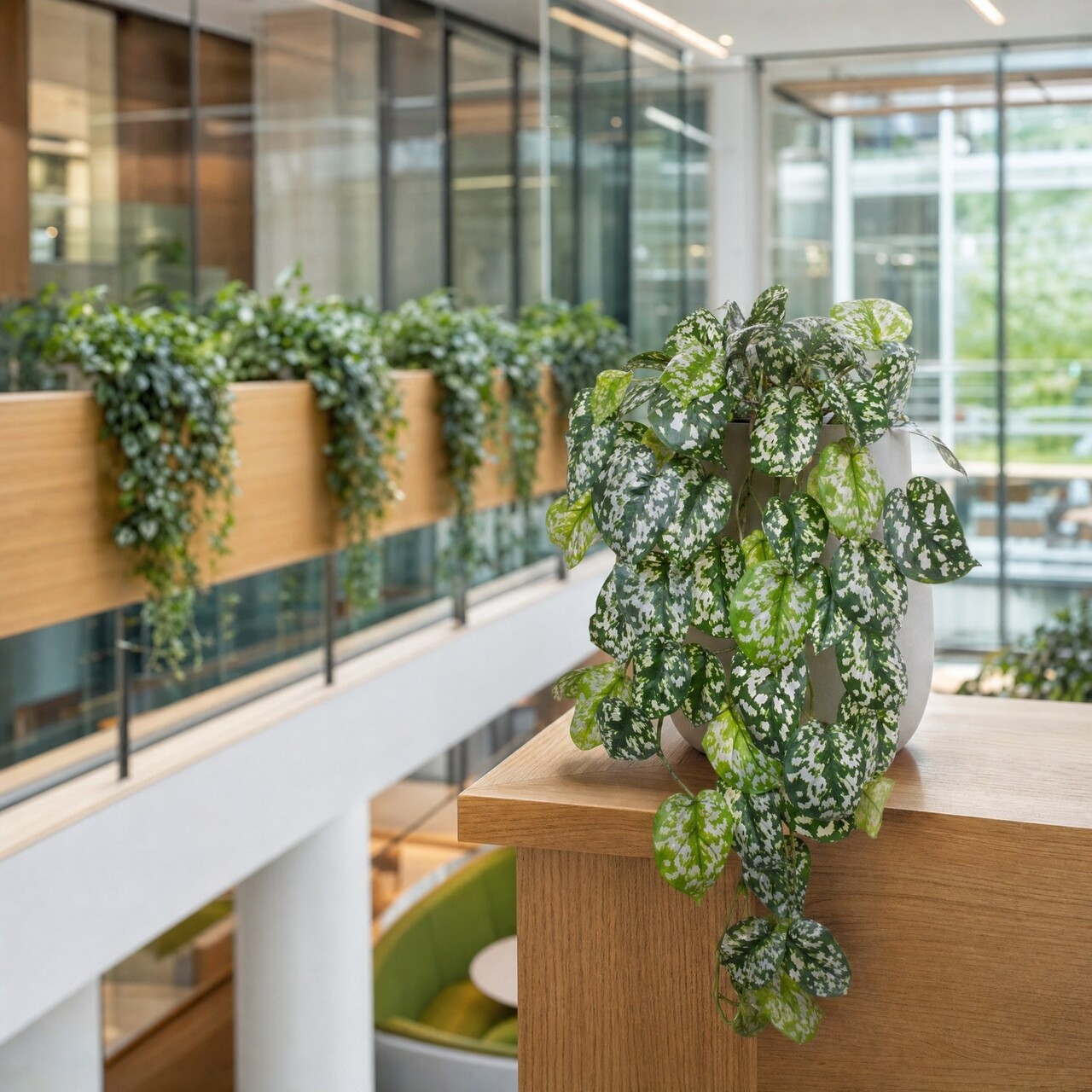 Scindapsus kunsthangplant deluxe 70 cm – brandvertragend