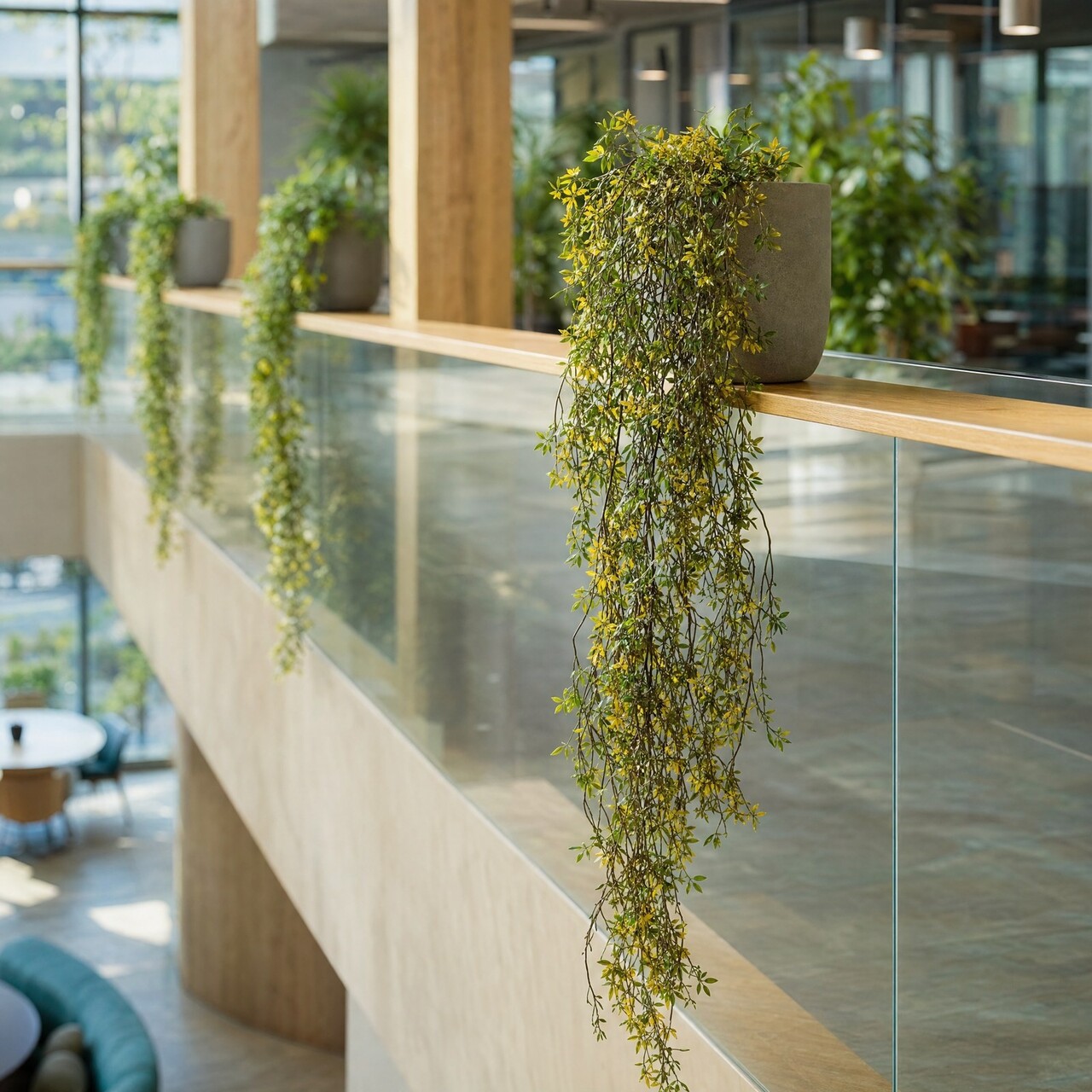 Kunsthangplant gele bloemen 90 cm – FR & UV-bestendig