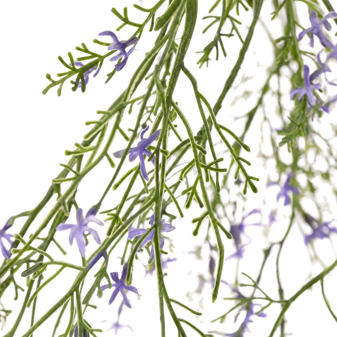 Kunsthängepflanze violette Blüten 65 cm – FR & UV-beständig