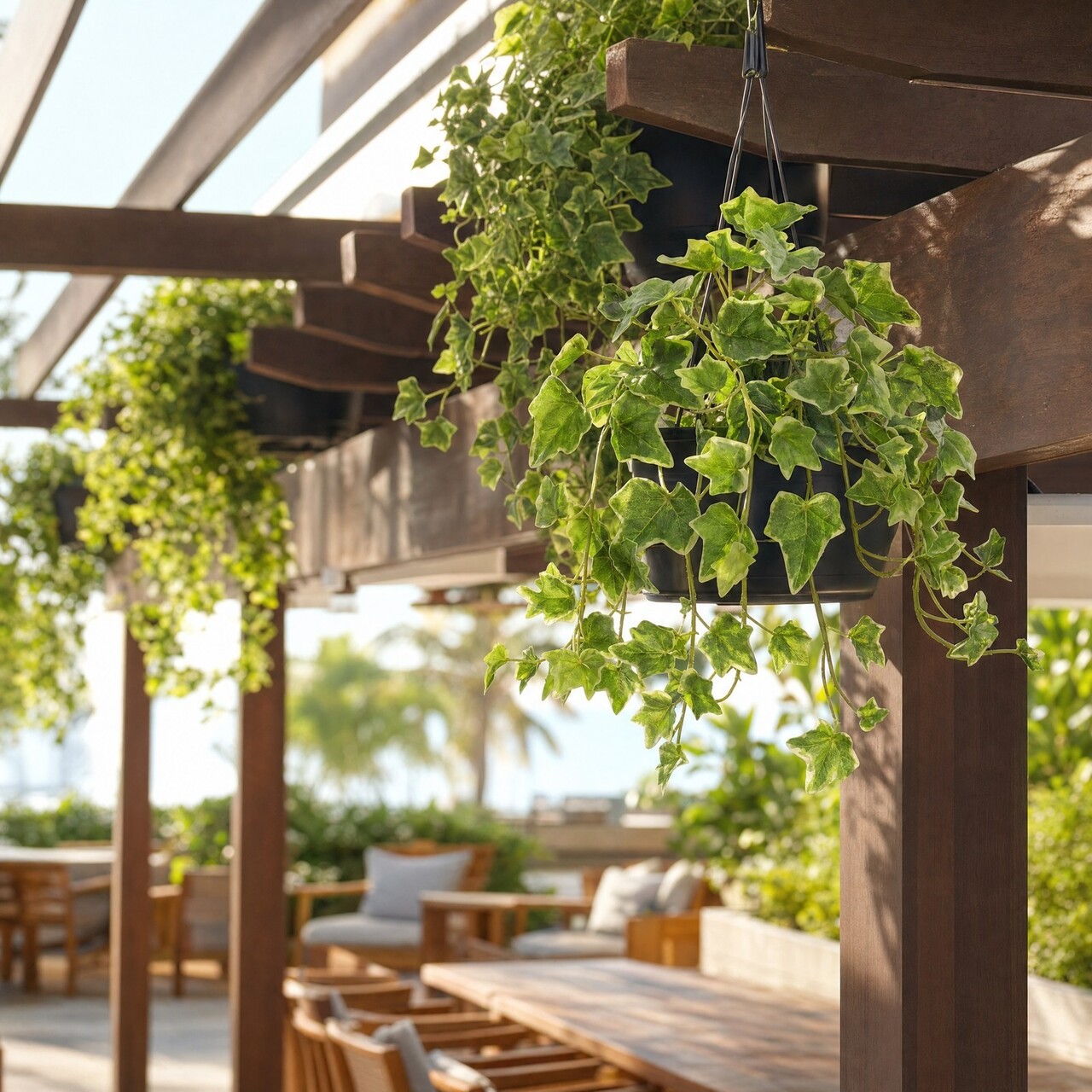 Hedera kunsthangplant bont 40 cm – UV-bestendig