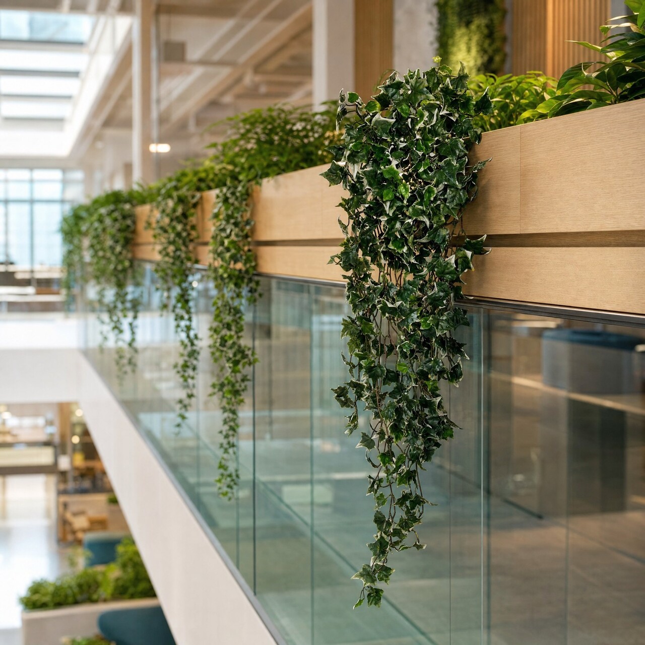 Hedera Kunsthängepflanze bunt 85 cm – FR & UV-beständig