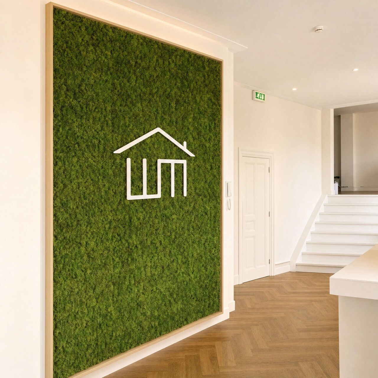 Kunstmos wandpaneel per m² – brandvertragend & UV-bestendig