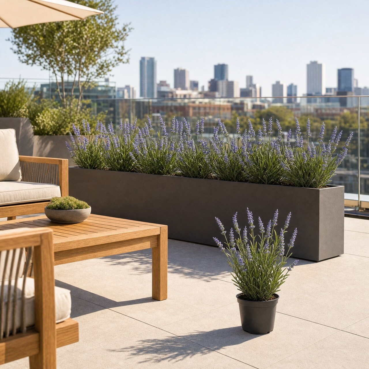Lavendel kunstplant 53 cm blauw – UV-bestendig