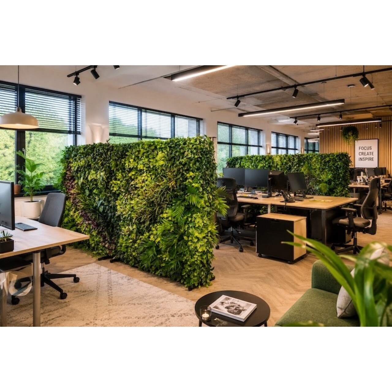 Akoestische groene wand op maat – per m²