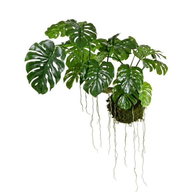 Coolplant Monstera kunsthangplant op mosbol 90 cm