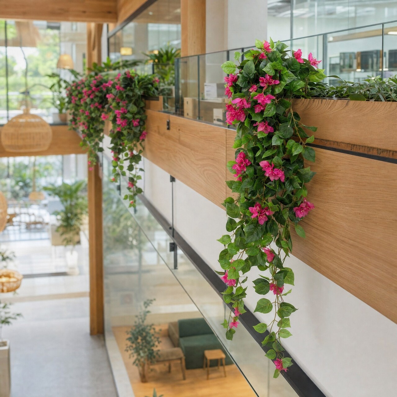 Bougainvillea kunsthangplant paars 100 cm