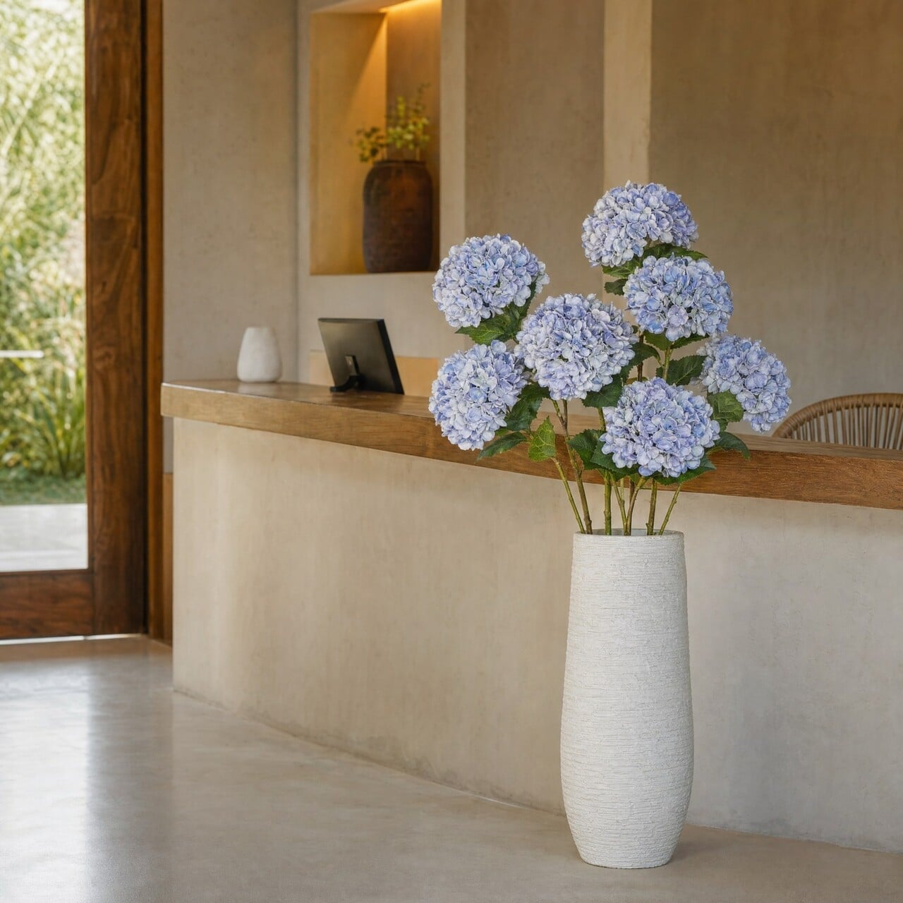 Hortensia kunstbloem blauw XL 93 cm